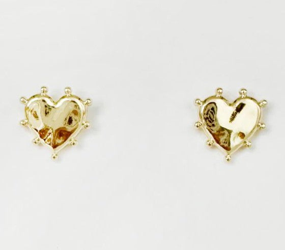 A Studded Heart Post Back Riley Earrings