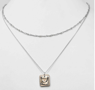 Sarah's Double Layered Card Charm Necklace