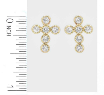 Molly's Mini CZ Cross Post Back Earrings