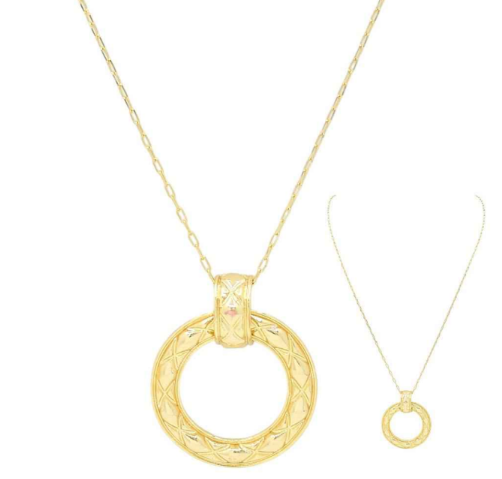 Alexis' Classic Round Textured Circle Chain Necklace