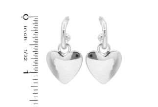 Stephanie's Open Back Hoop with Heart Earring