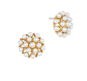 Clustered Pearl Post Back Earrings