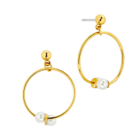 Meet in the Middle Pearl Drop Post Back Earrings