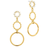 Tiered Circled Friends Minnie Post Back Dangle Earrings