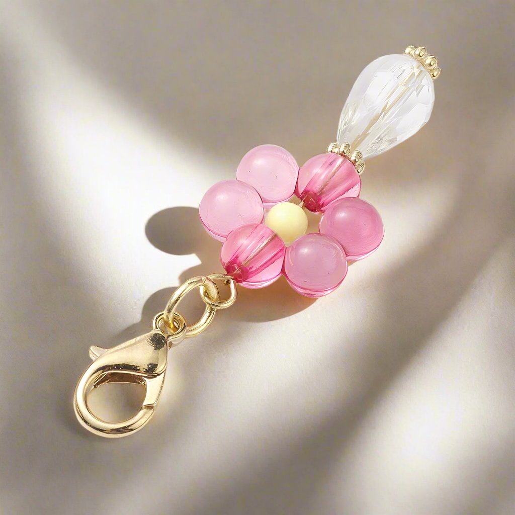 Acrylic Flower Lobster Clasp Bag Charm