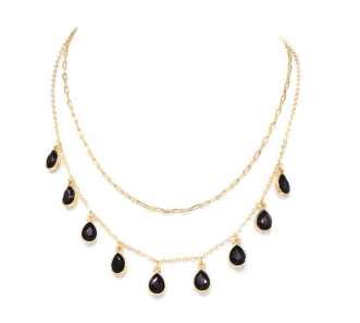 Ivona's Celebration Layered 9 Teardrop Crystal Necklace