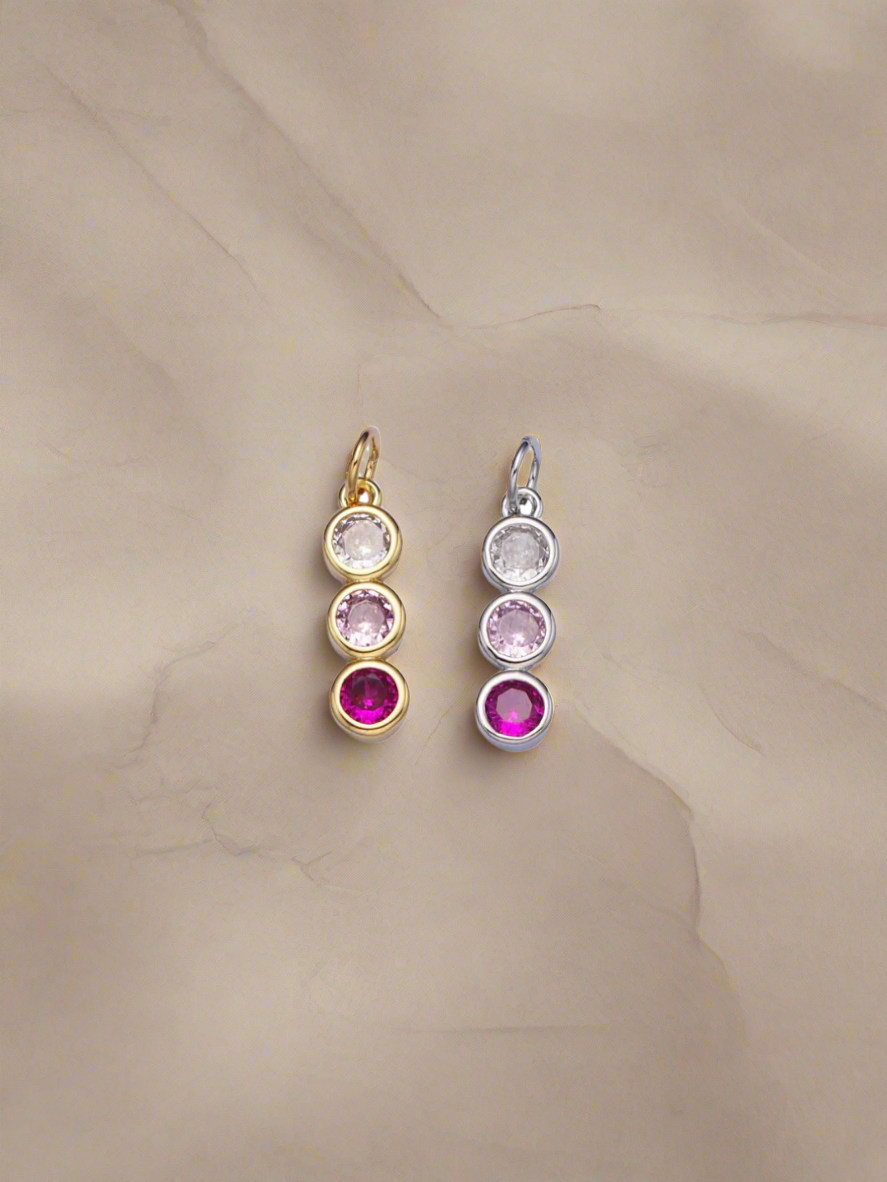 Three Stone Pink Charm