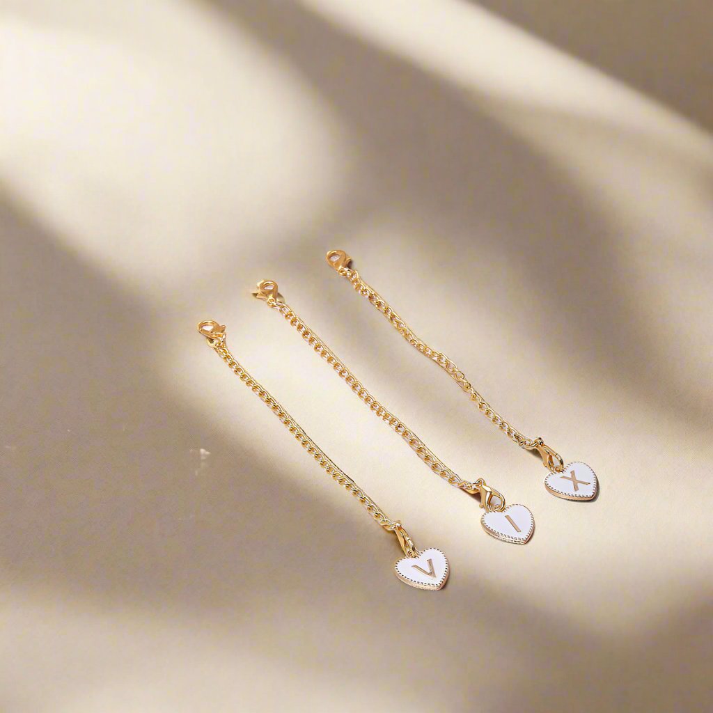 Enamel Heart Initial Bag Charm