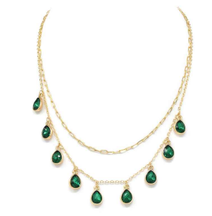 Ivona's Celebration Layered 9 Teardrop Crystal Necklace