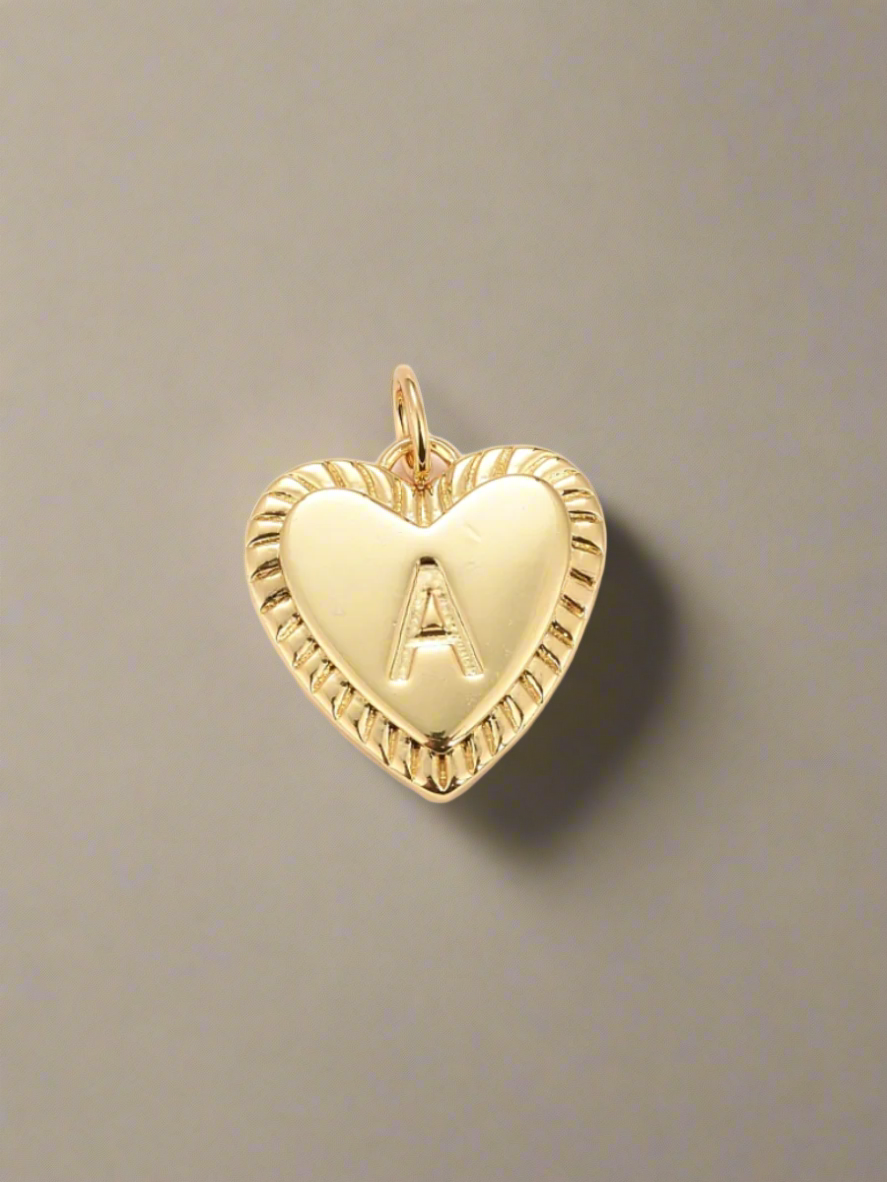 Heart Initial Charm