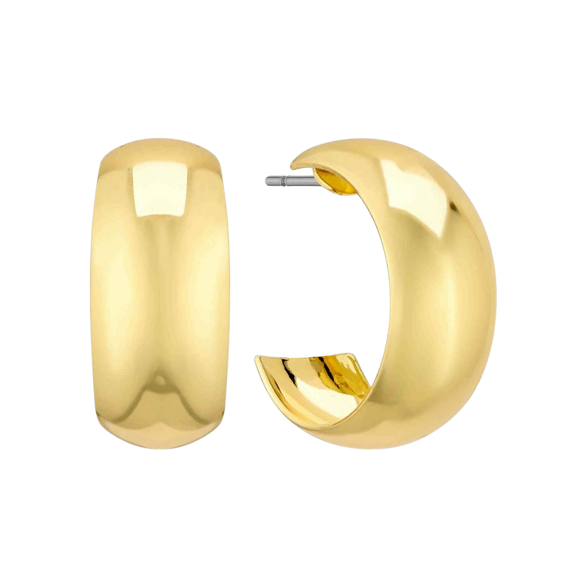 Kim Wide Metal Hoop Earrings