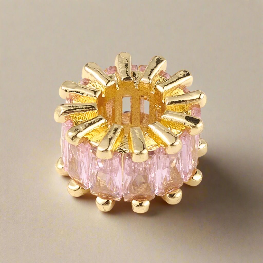 Micro Colored Pave CZ Threader Charm