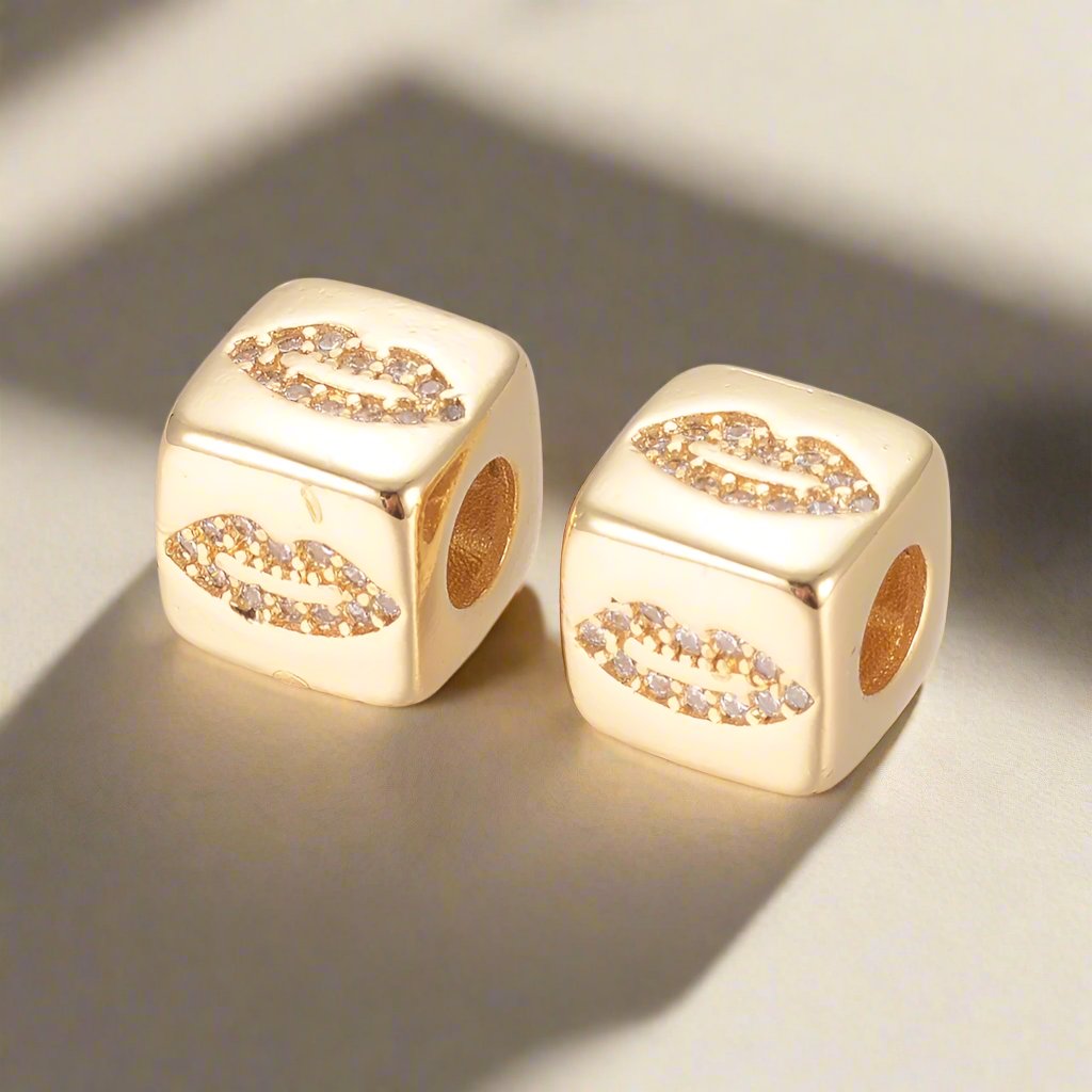 Micro Pave CZ Lip Threader Charm