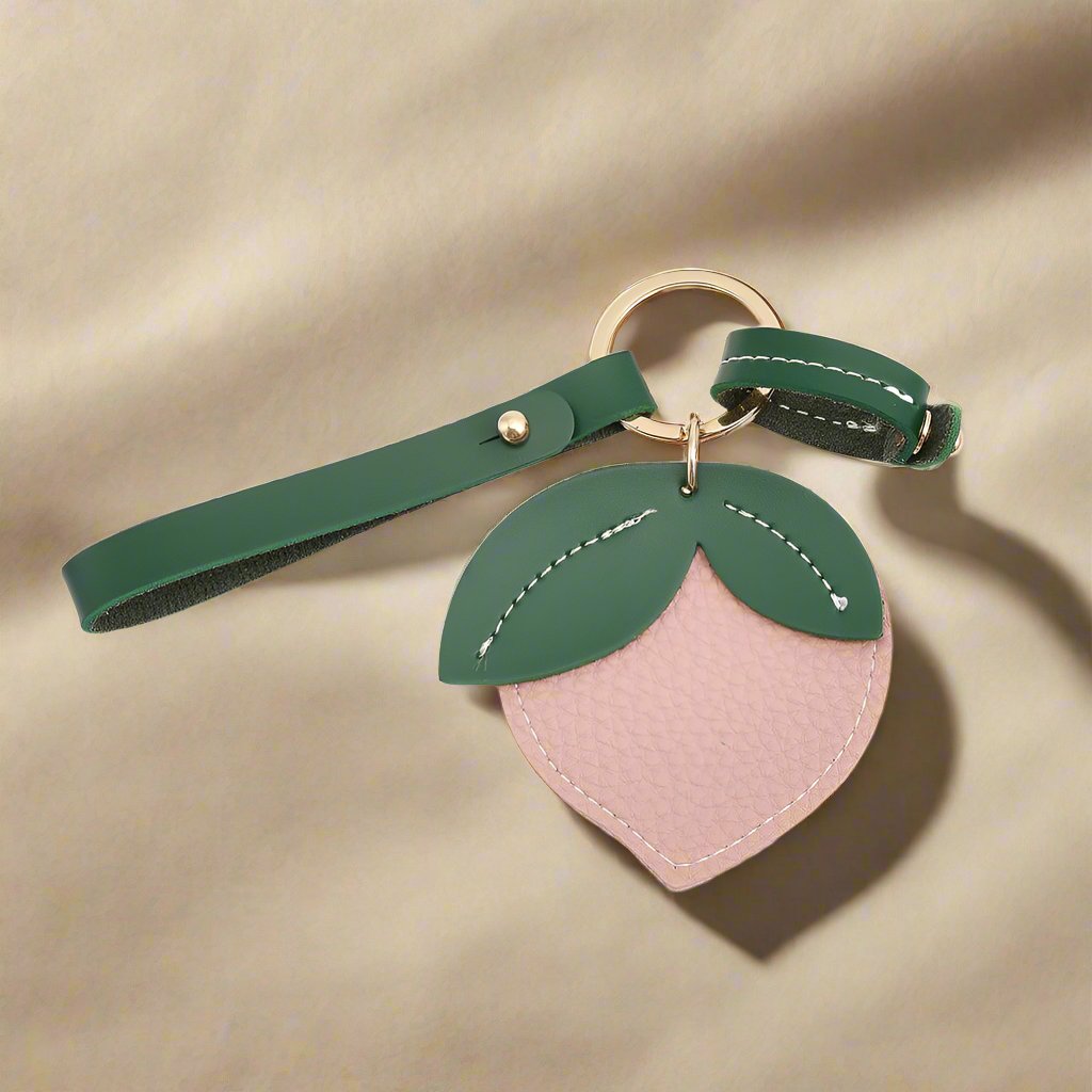 Peach Leather Bag Charm
