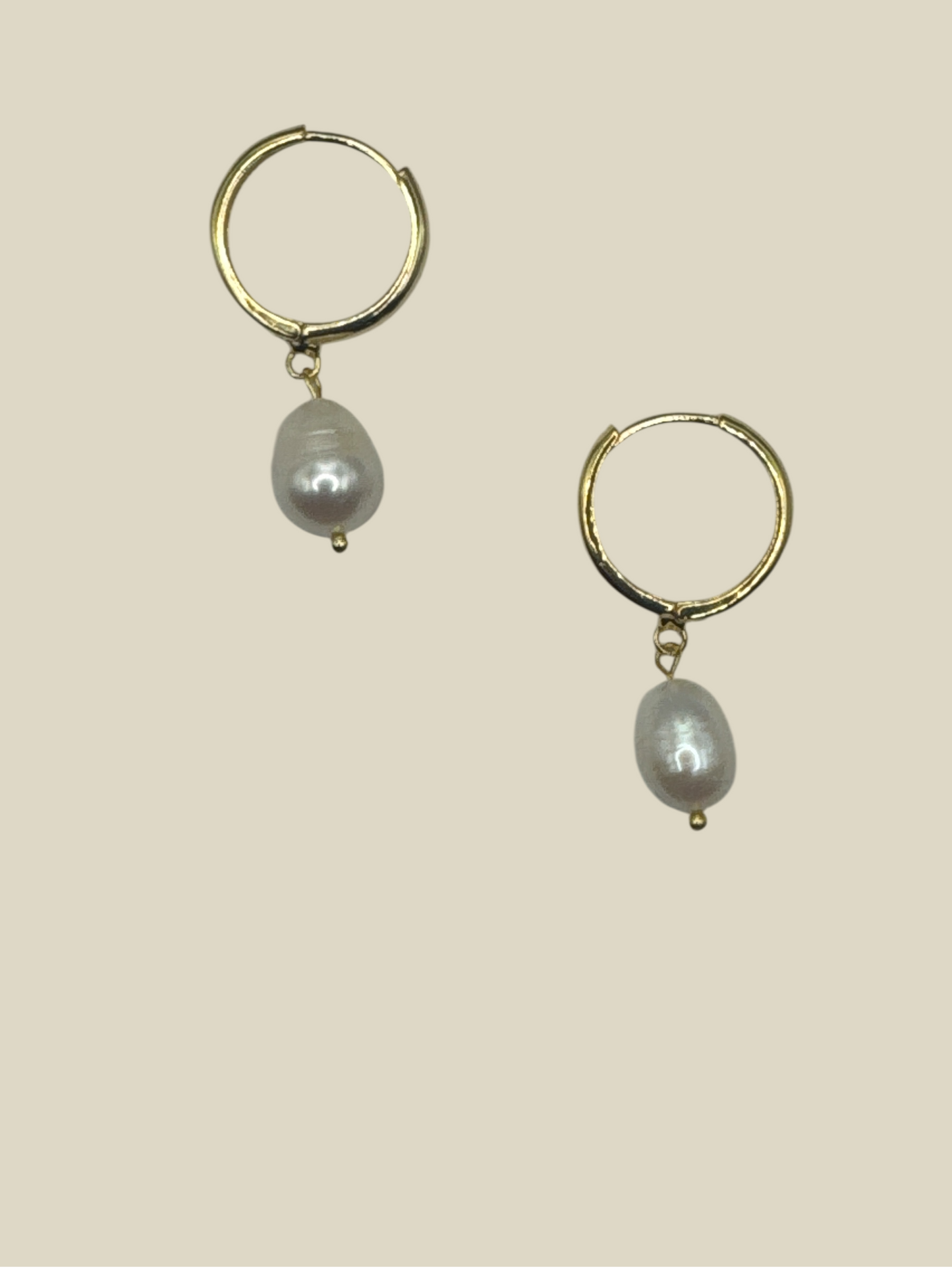 Averly's 18K Gold Filled Pearl Drop Huggie Hoops
