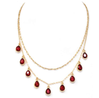 Ivona's Celebration Layered 9 Teardrop Crystal Necklace