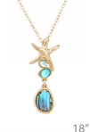 *Preorder* SeaLife Seaglass with Abalone and Starfish Pendant Necklace