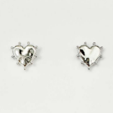 A Studded Heart Post Back Riley Earrings