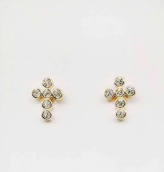Crystal Cross Haley Post Back Earrings