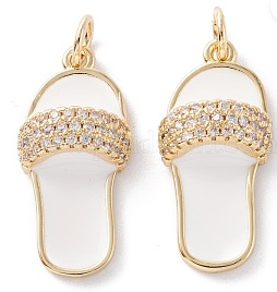 Beach Sandals Gold w/Pave Charm