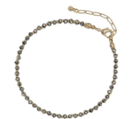 Glass Beaded Hematite Anklet