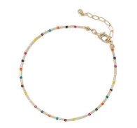 Brightly Colored Tube Beaded Sarah Anklet