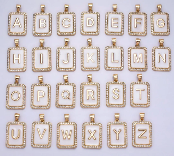 Cotton Chaos Custom Charm Rectangle Initial