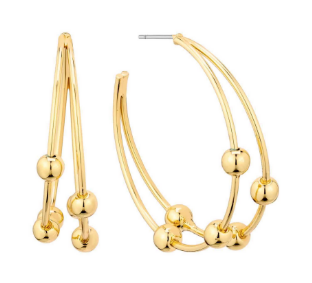 Lindsey's Classic Beaded Open Hoop Post Back Earring