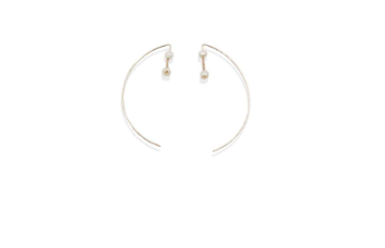 *PREORDER* Double Pearl Drop Threader Hoop Earring