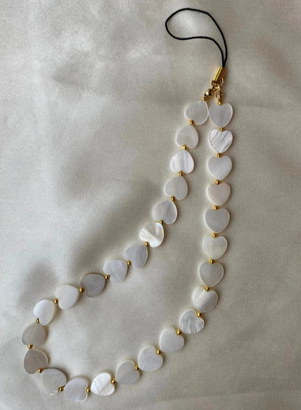 Minimalist Shape Shell/Heart Beaded Mobile Phone Chain