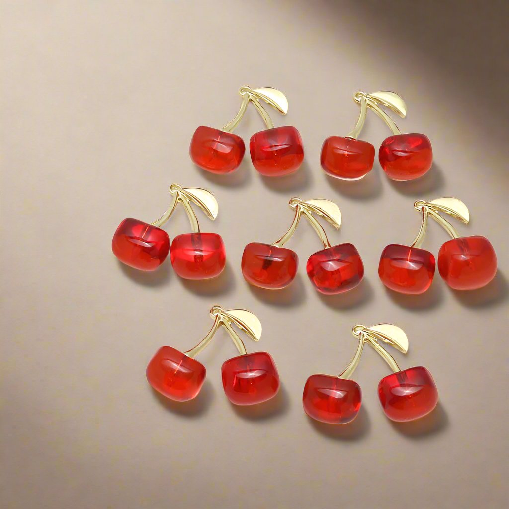 Transparent Cherry Bag Charm