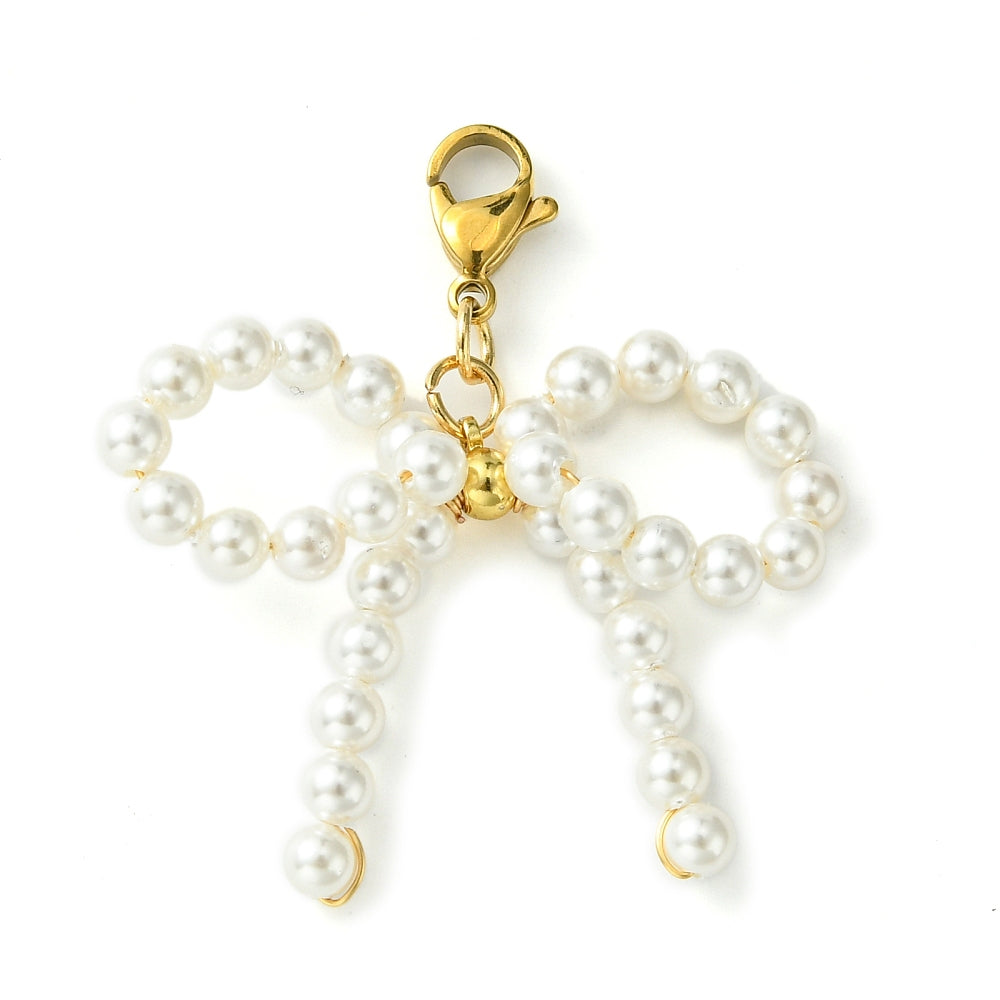 Pearl Bow Bag Charm