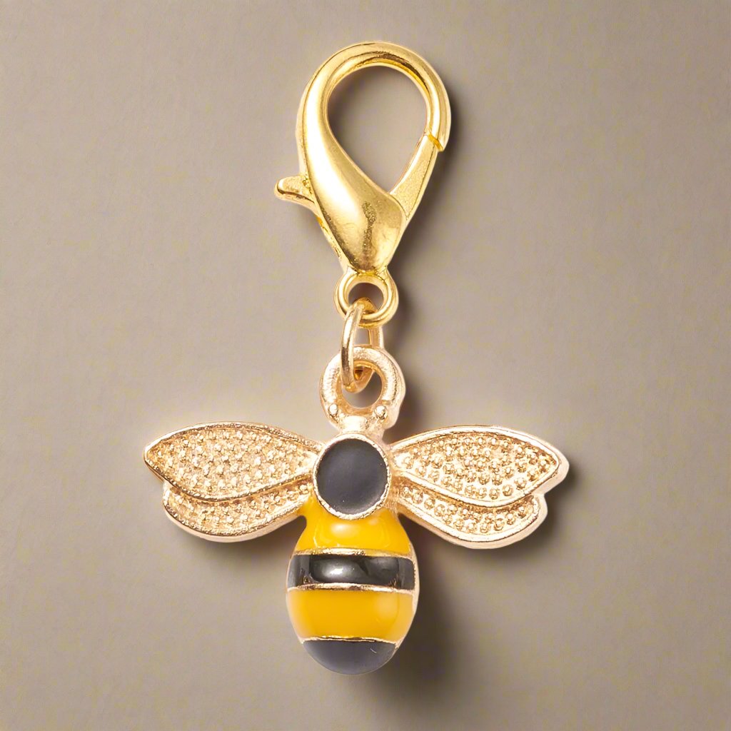 Enamel Bee Lobster Clasp Bag Charm