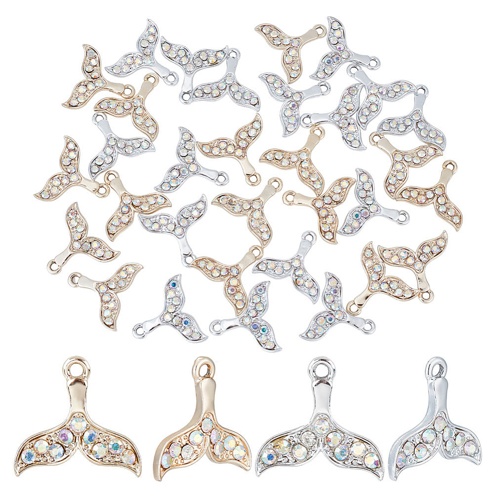 Mermaid Tail Charm with AB Crystal