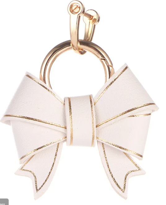 Sweet White Bow Bag Charm