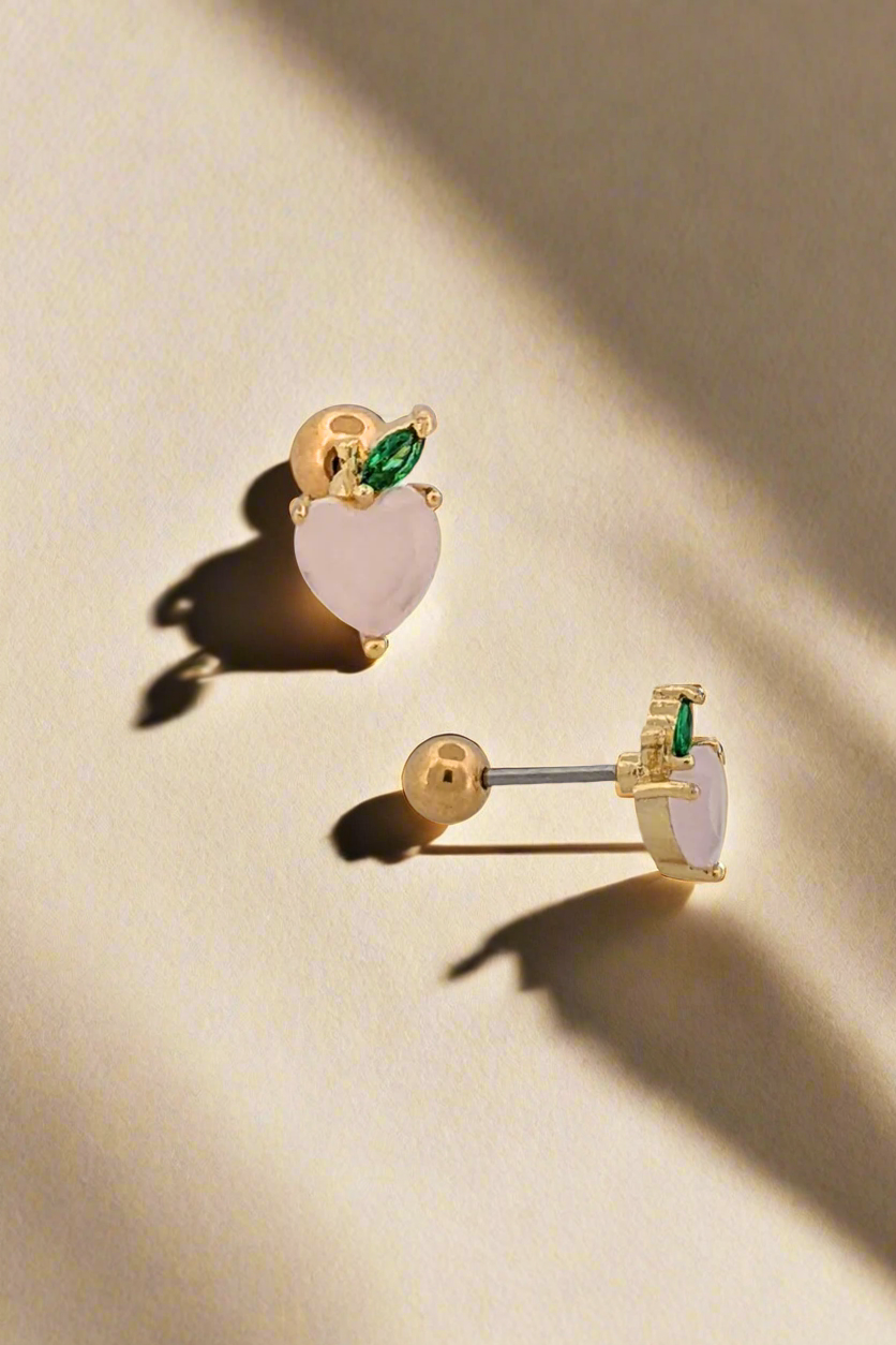 Peachy Perfection Stud Ball Back Earrings