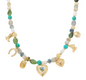 Stone Heart Charm Necklace in Gold
