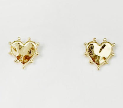 A Studded Heart Post Back Riley Earrings