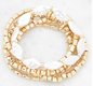 Pearl Accented Beaded Stretch Bracelet 4 pc Set