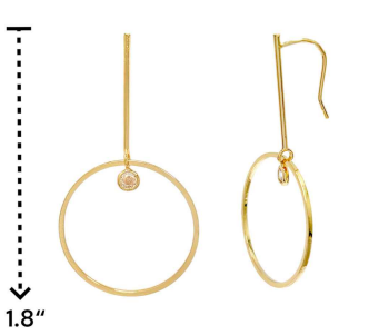 Gilly's Circle and Stone Hook Earring
