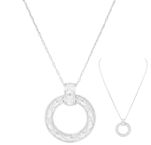 Alexis' Classic Round Textured Circle Chain Necklace