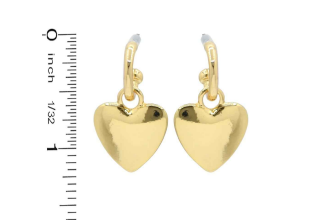 Stephanie's Open Back Hoop with Heart Earring