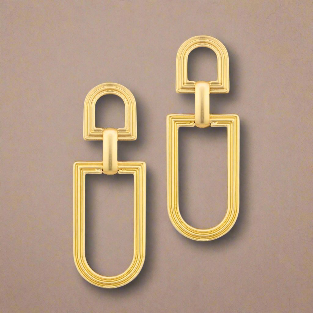 Geometric Grace Post BackMatte Dangle Earrings