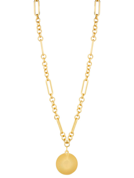 Sophisticated Chain with Textured Pendant Necklace