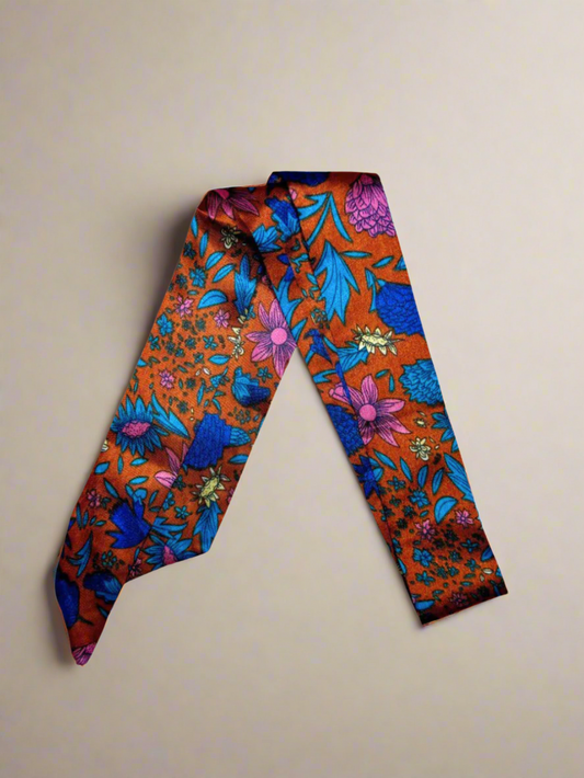 Bright Spring Floral Bag Scarf