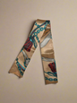 Gold Bag Scarf With Turquoise Chain Detail