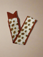 Bag Scarf With Orange Outline & Brown Flowers