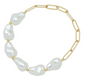 Brynna's Baroque Pearl Bracelet Gold Stretch