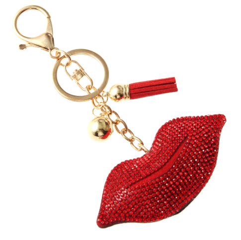 Lips Rhinestone Cushion Bag Charm
