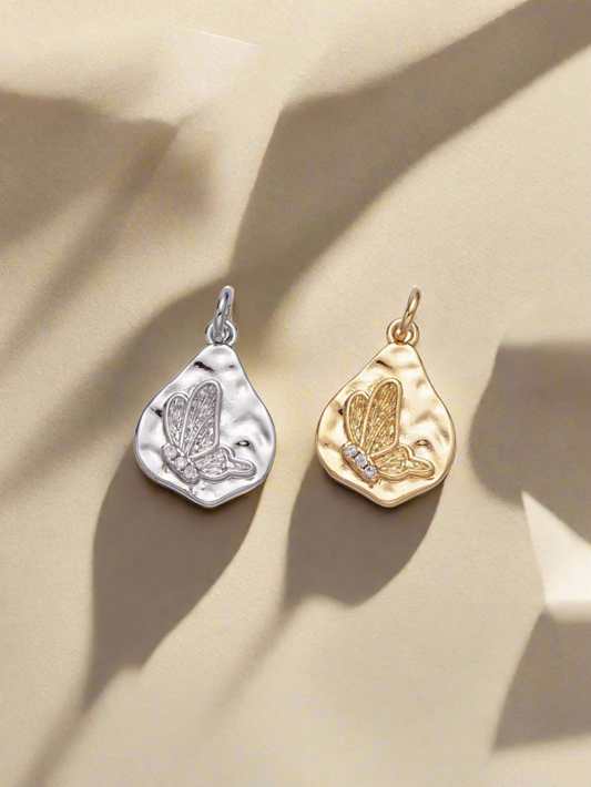 Dainty Stamped Butterfly Charm